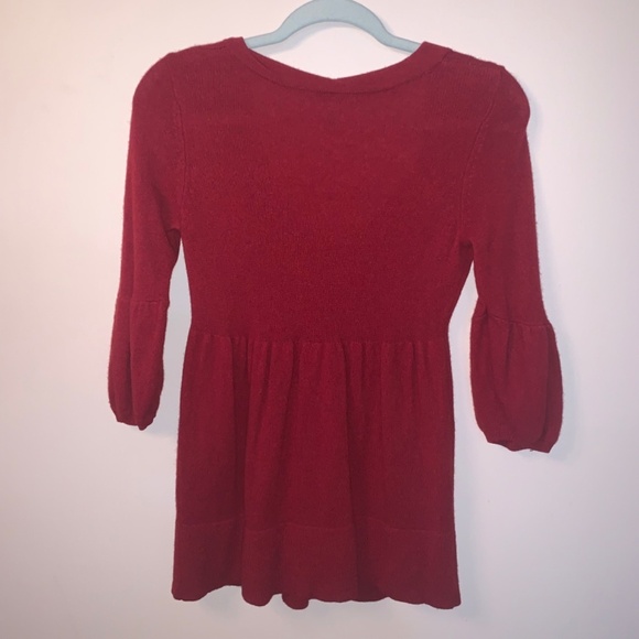 Vince Burgundy 100% Cashmere Peplum Balloon Sleeve Sweater M - Picture 2 of 7